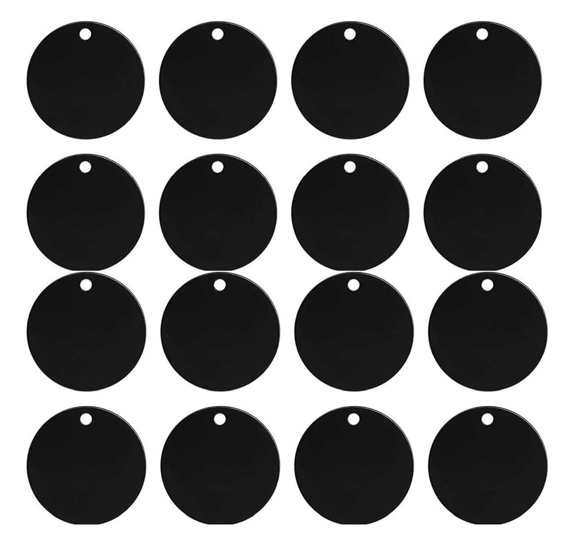 Black Acrylic Round Discs with Hole, 16-Pc – Yosham