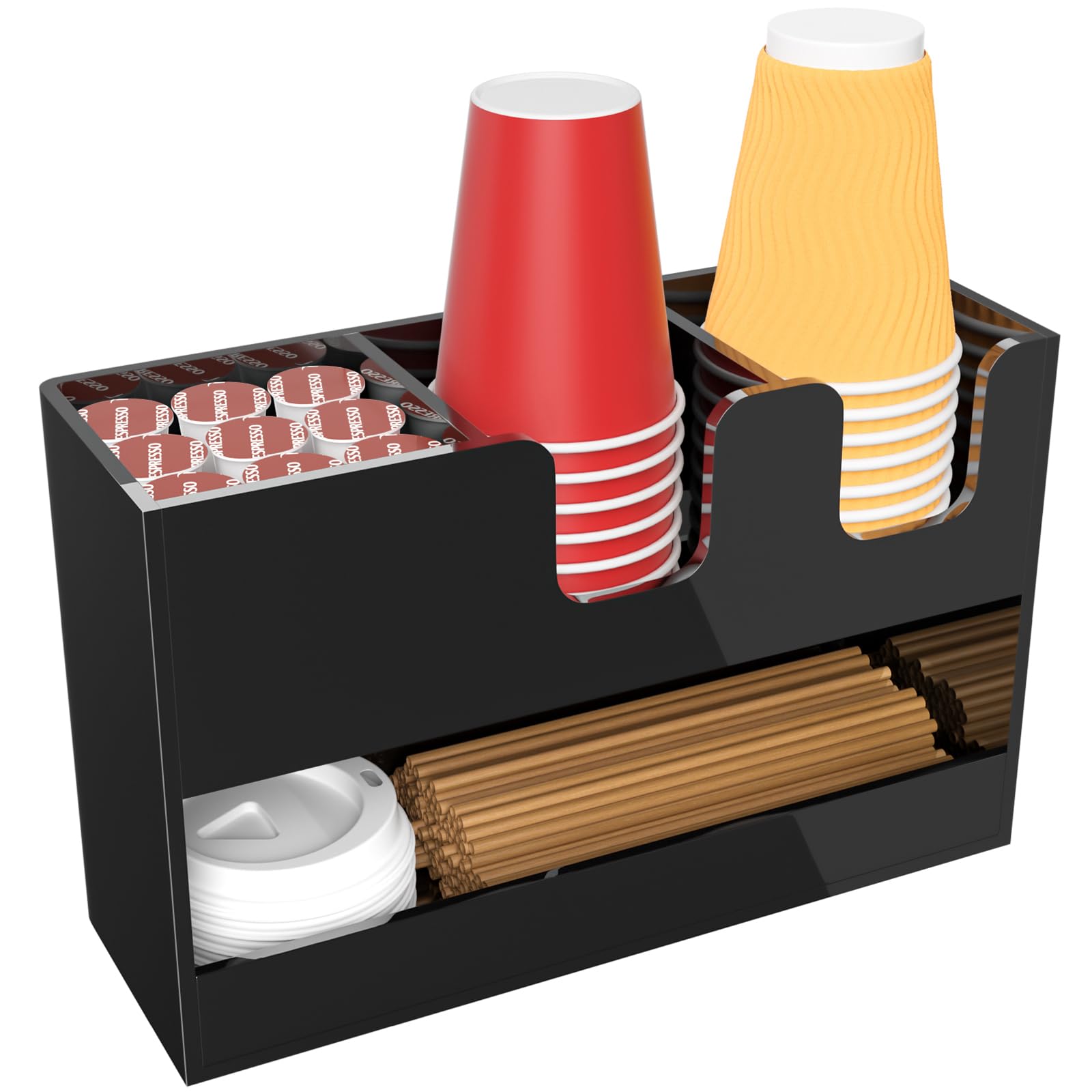 2-Tier Acrylic Coffee Cup & Condiment Organizer – Yosham