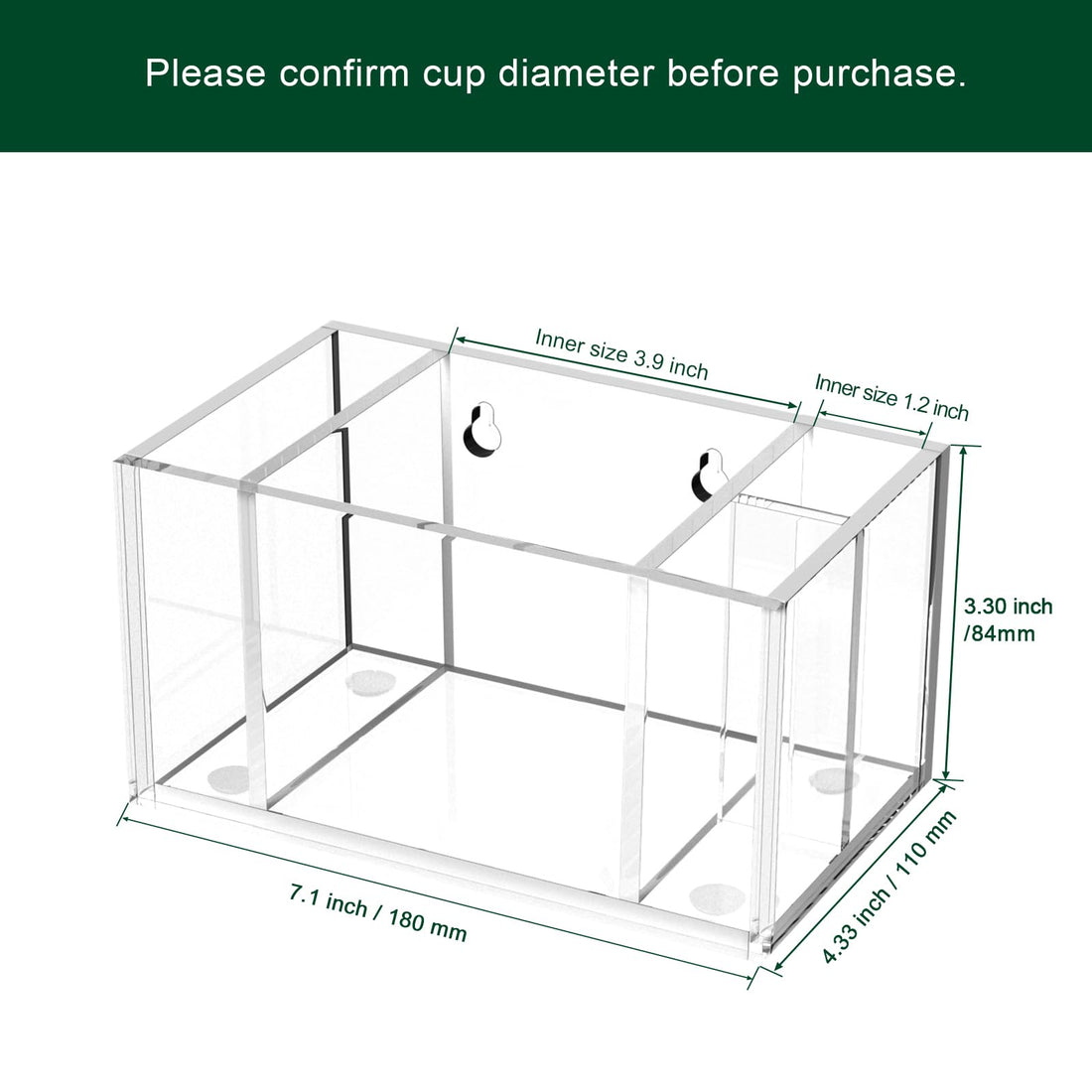 Clear Acrylic Party Cup Holder with Straw & Marker Slots – view 3