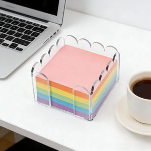 Scalloped Clear Acrylic Sticky Note Holder – Yosham