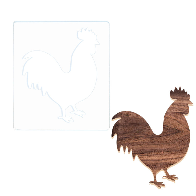 Rooster Router Template 5.9"×6.7" Acrylic DIY Clear Valet Tray Router Template Cutting Board Stencils Angled Curvy Stencils Guide Tools for Woodworking Handicraft Decorative