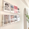 Clear Acrylic Wall-Mount Magazine & Book Holder, 24 Inch, Pack of 2