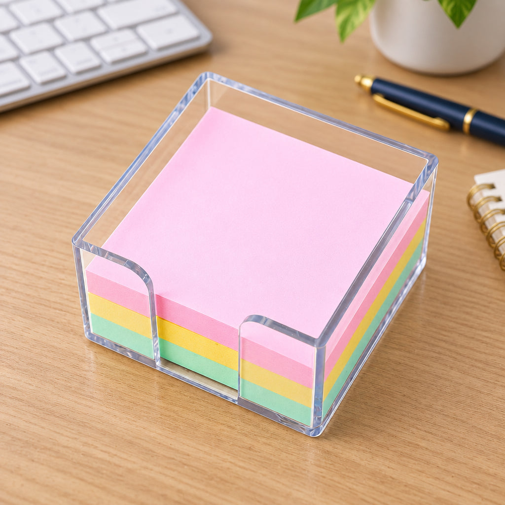 Pale Blue Tint Acrylic Sticky Note Holder for 3×3 in Notes