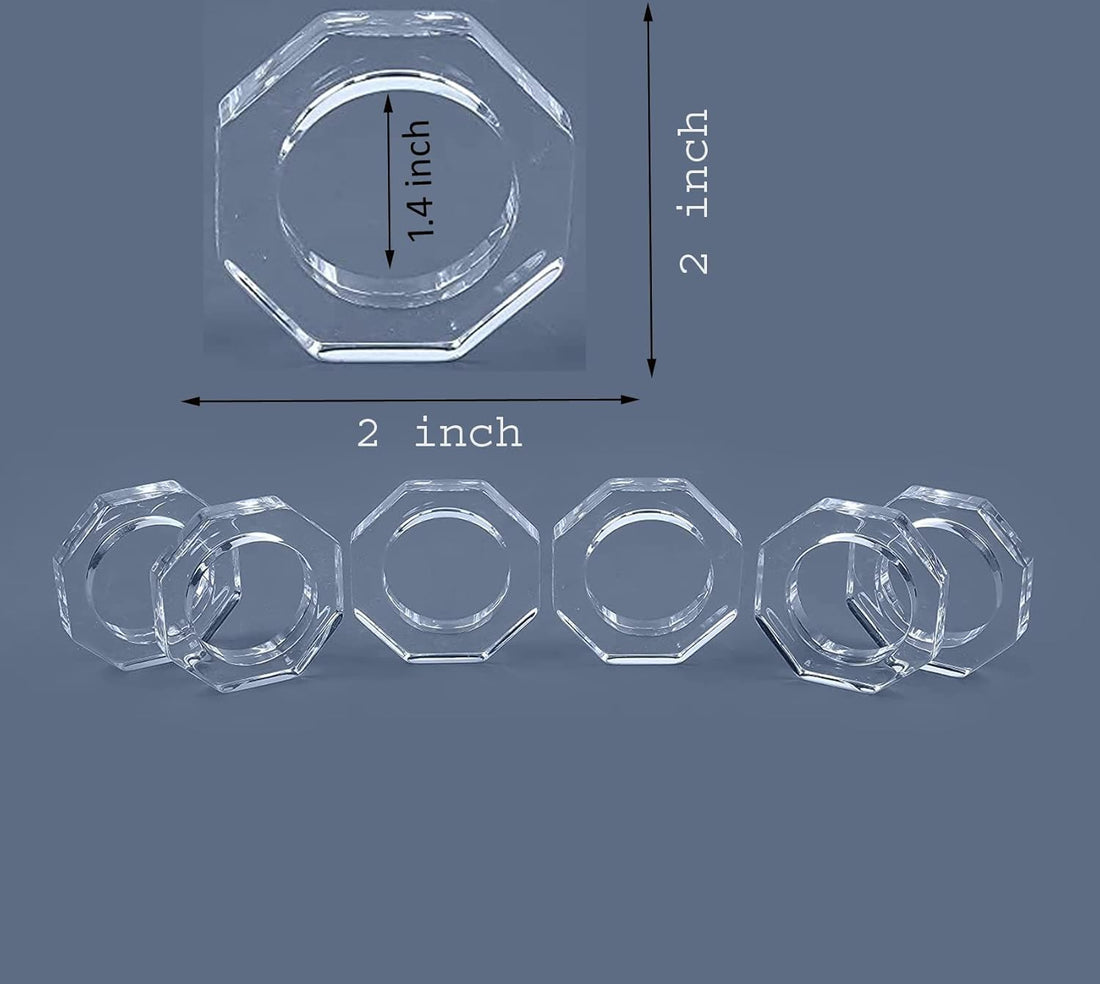 Acrylic Napkin Ring Holder, Set of 6 — (6, Octane – view 2
