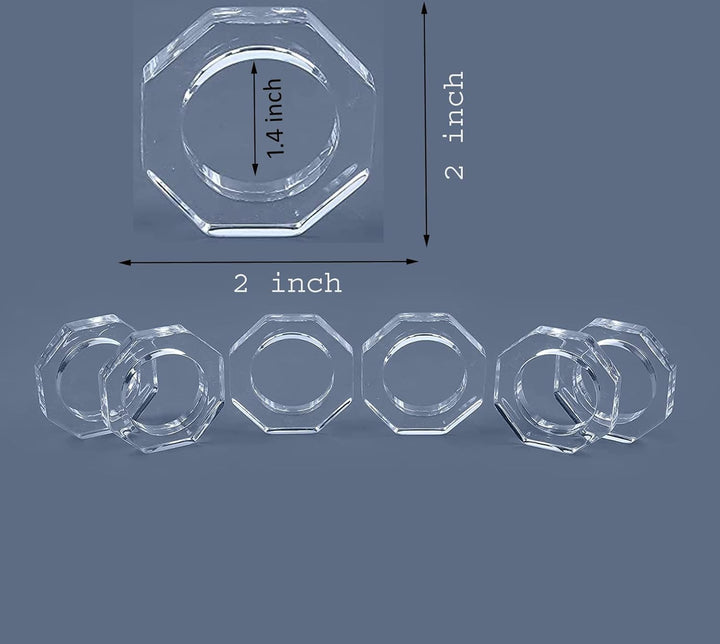 Acrylic Napkin Ring Holder, Set of 6 — (6, Octane – view 2
