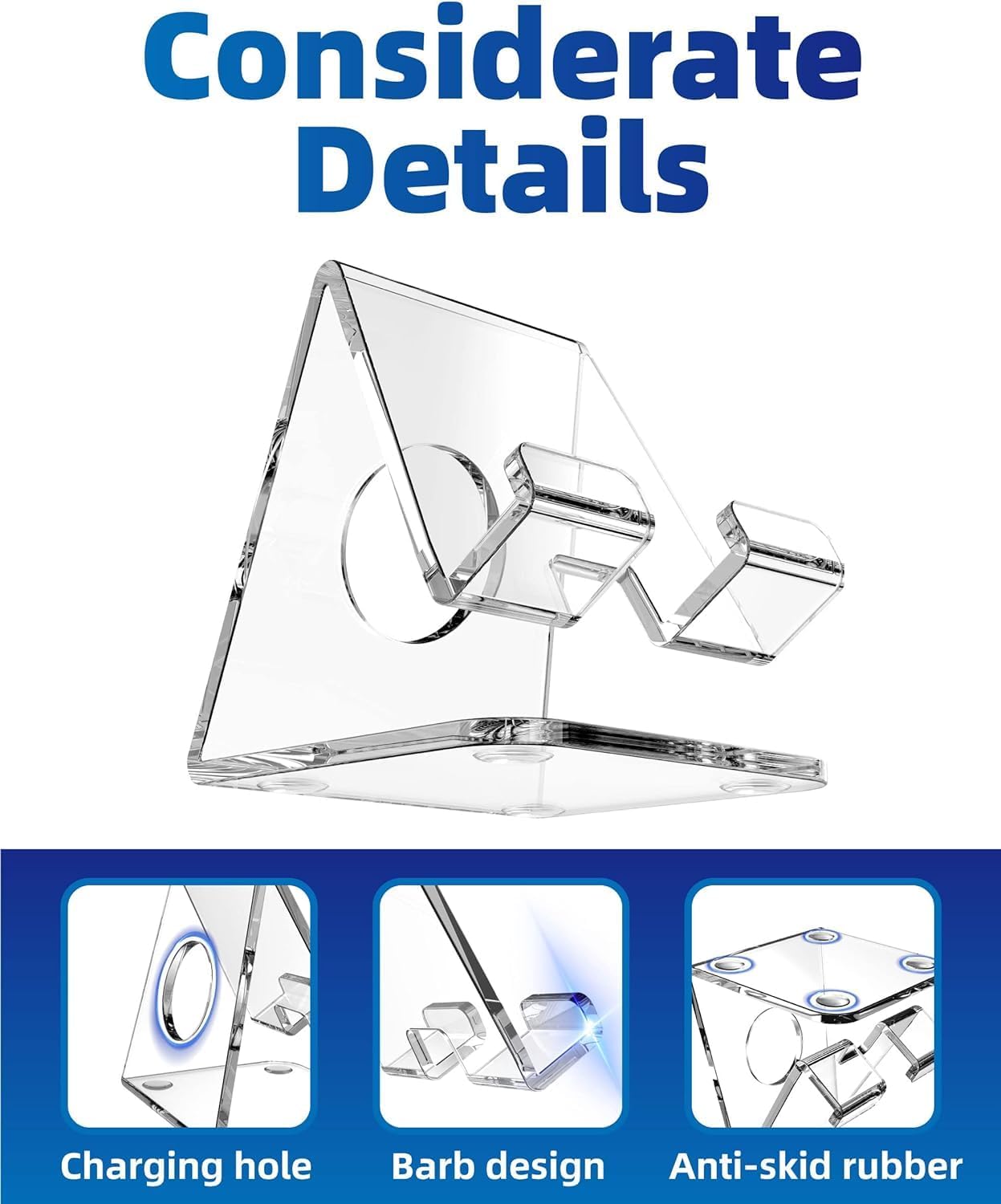 Clear Acrylic Desk Phone Stand with Charging Hole, Pack of 2 – view 8