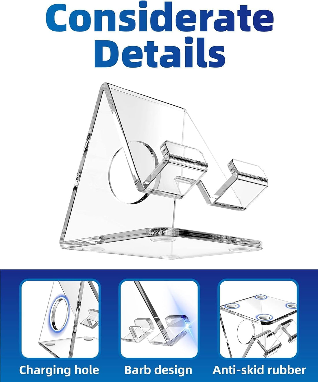 Clear Acrylic Desk Phone Stand with Charging Hole, Pack of 2 – view 8