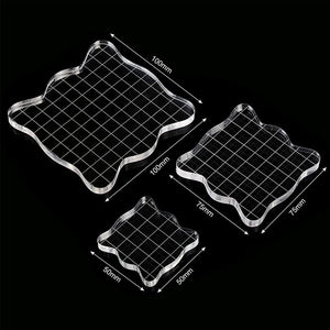 Acrylic Grid Stamp Blocks, 3-Piece Set – Yosham