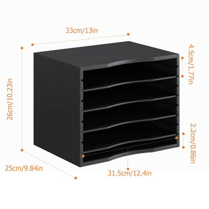 5-Tier Bamboo Desktop File & Mail Organizer – Yosham