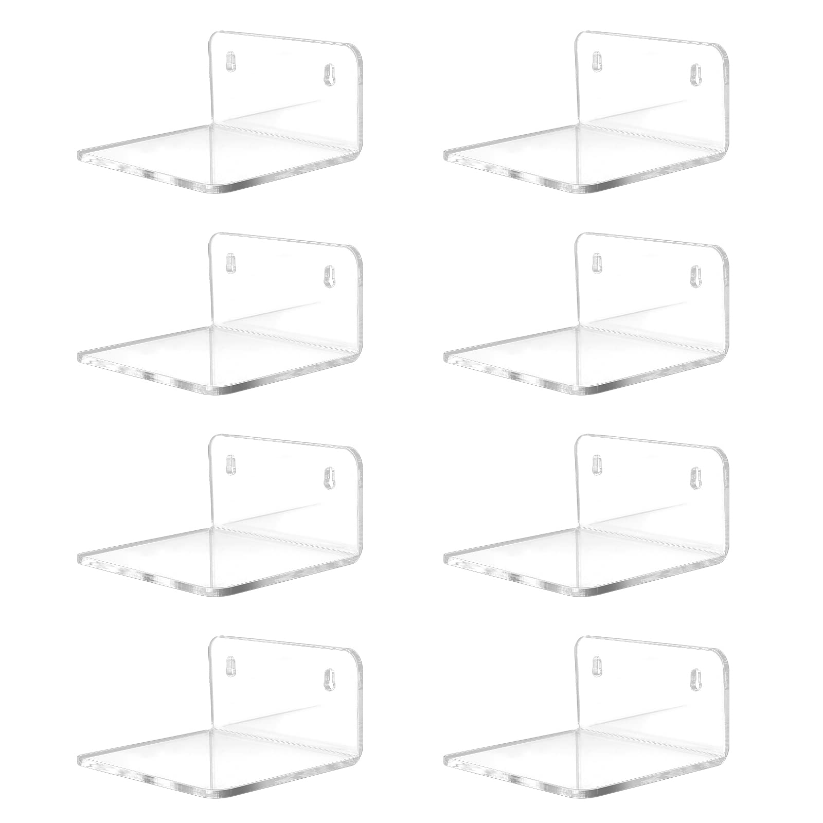 Mini Acrylic Floating Wall Shelves, 8-Pack – Yosham