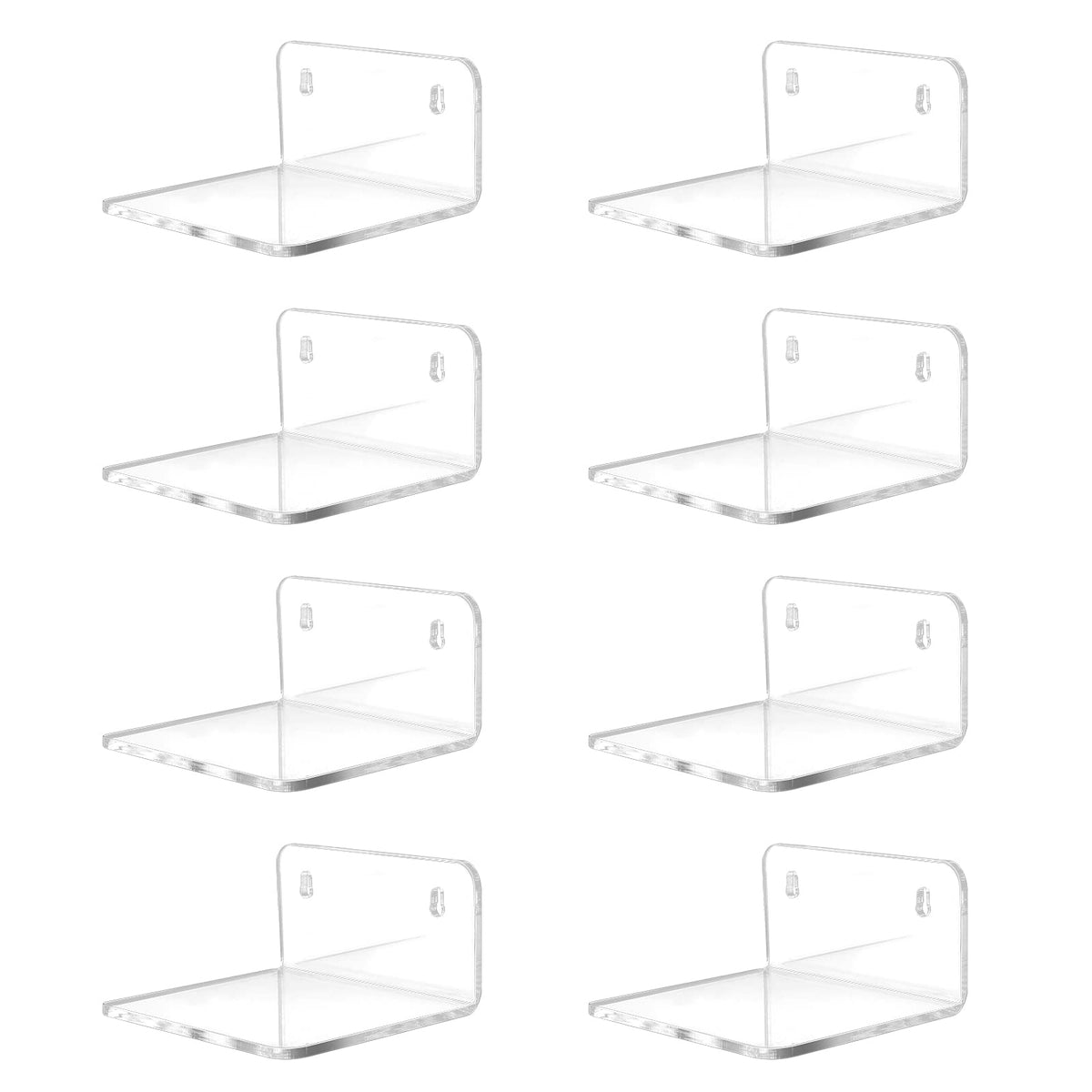 Acrylic Mini Floating Wall Shelves, 8-Pack – Yosham