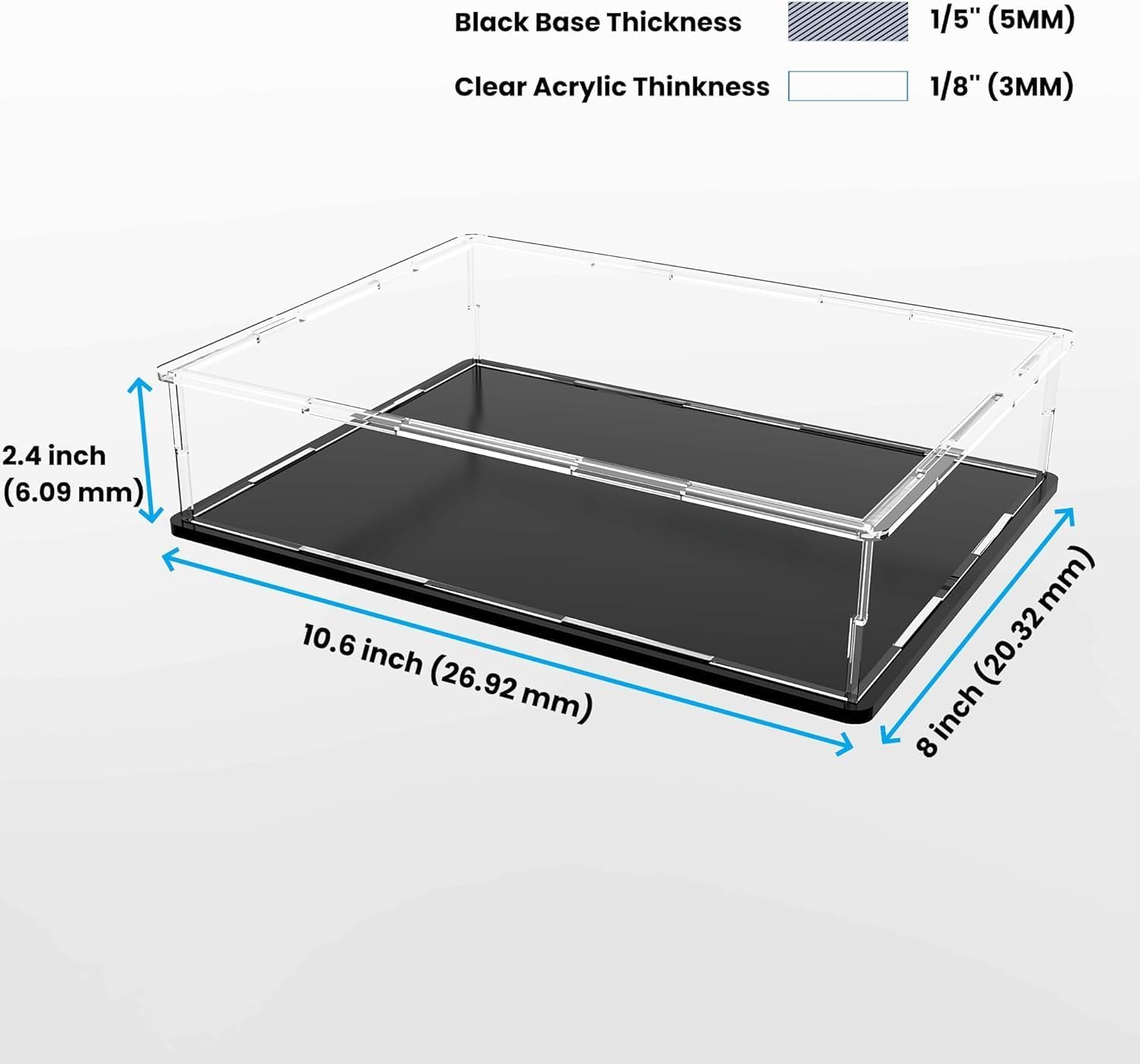 Clear Acrylic Display Box, 10.6x8x2.4 Inch – view 2