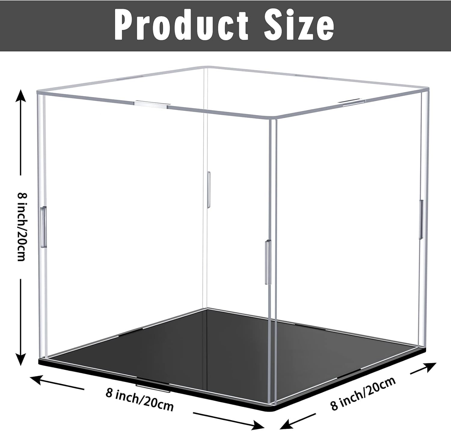 Clear Acrylic Display Case — 8*8*8 display box – view 2