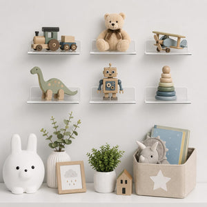 Clear Acrylic Wall Shelves, L-Shape, Set of 4 – Yosham