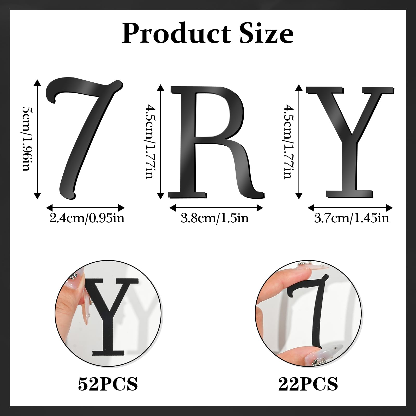 Acrylic Cake Topper Letters & Numbers, 74 Pcs – view 3