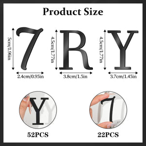 Acrylic Cake Topper Letters & Numbers, 74 Pcs – Yosham