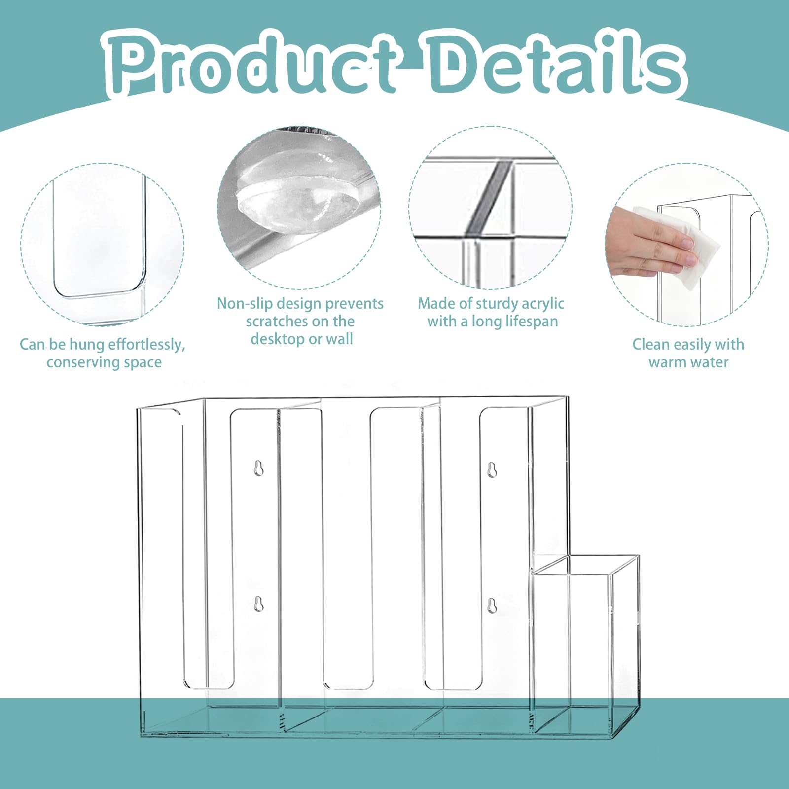 Clear Acrylic Upright Cup & Lid Organizer, 4 Slots – view 4