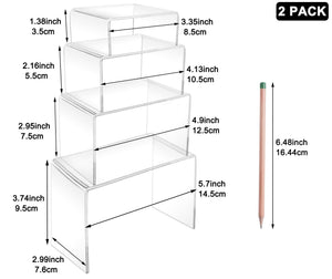 Acrylic Display Risers, 8 Pcs 4 Sizes – Yosham