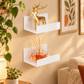Mini L-Shape Acrylic Wall Shelves, Pack of 2 — 5 inch White