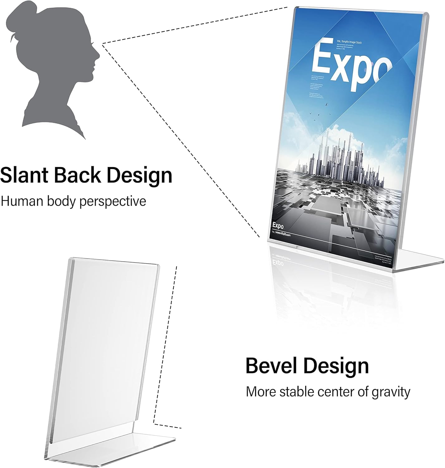11x8.5 Acrylic Table Sign Holder, Pack of 6 – Yosham