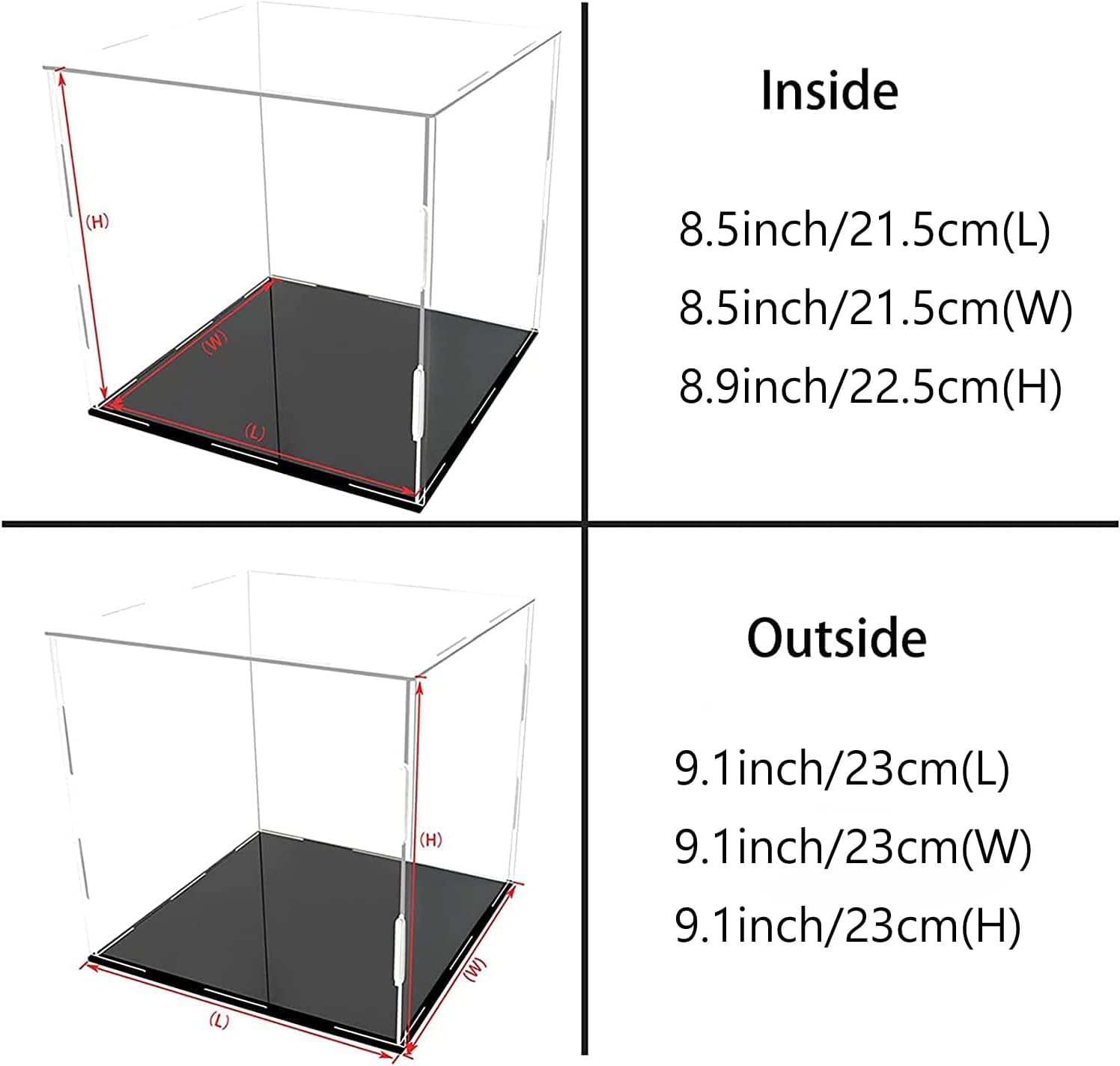 Clear Acrylic Display Case — 9*9*9 display box – view 3