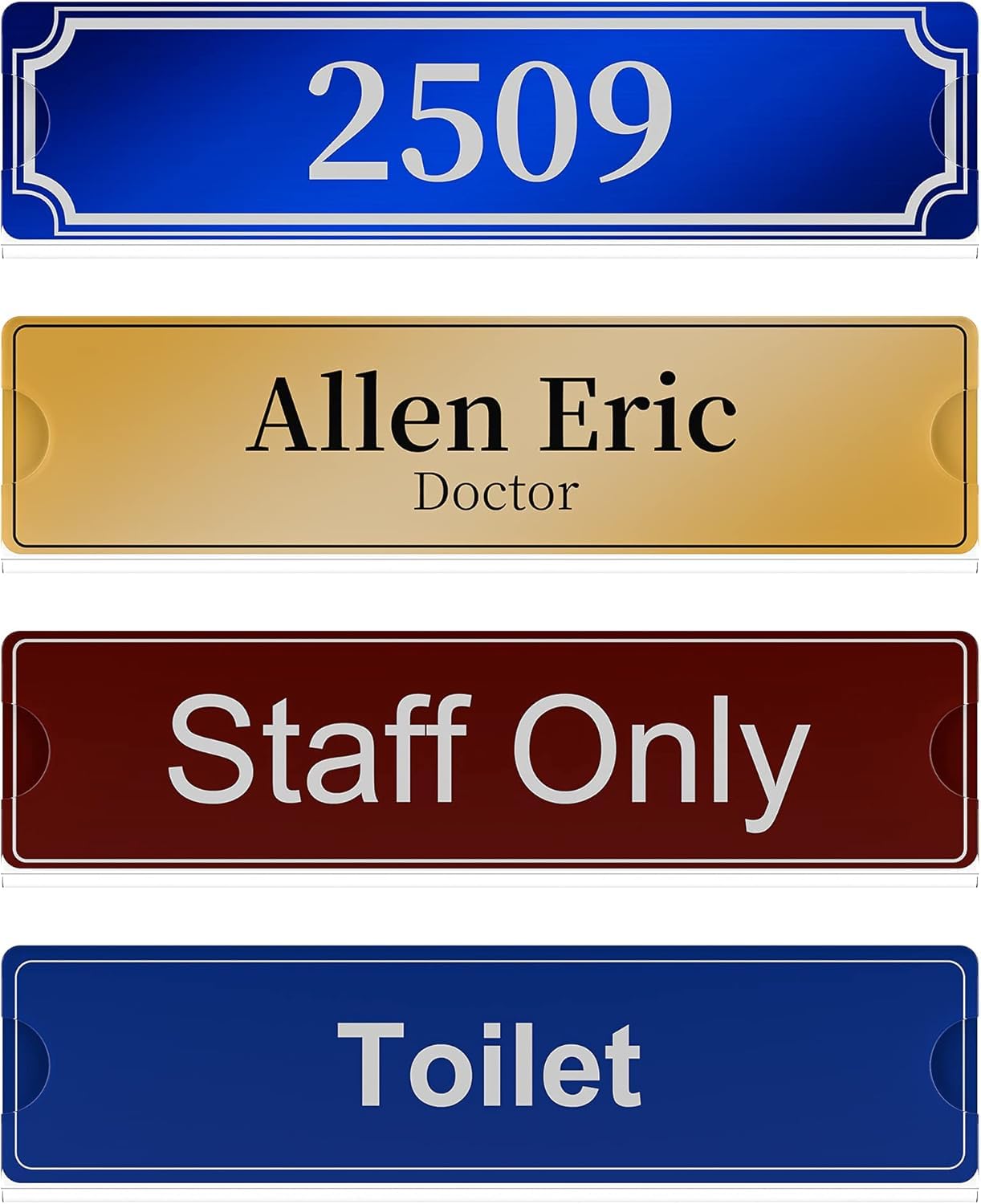 Clear Acrylic Wall Nameplate Holders, 2 × 8 in, Pack of 5 – view 6