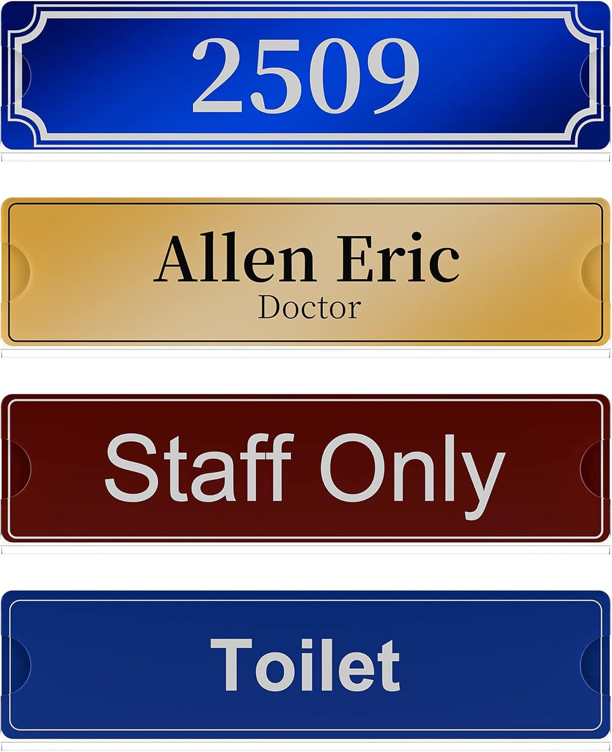 Names, room numbers and notices