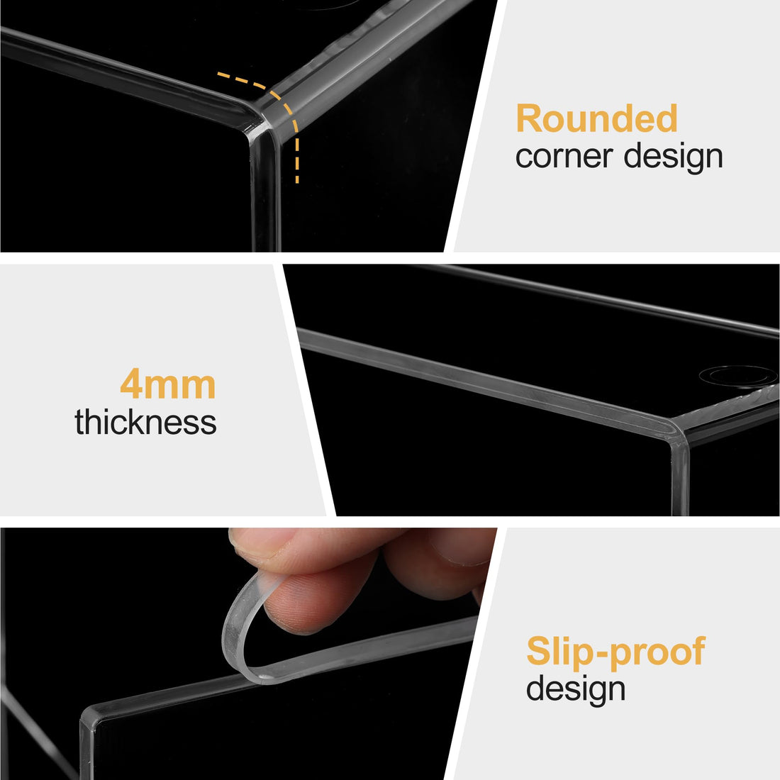 Clear Acrylic Display Risers, 9.2 × 3 × 5 in, Pack of 4 – view 6