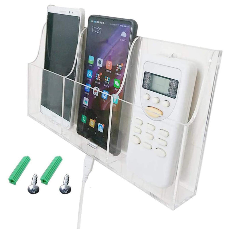 3-Grid Acrylic Wall-Mount Desk Phone Organizer – Yosham