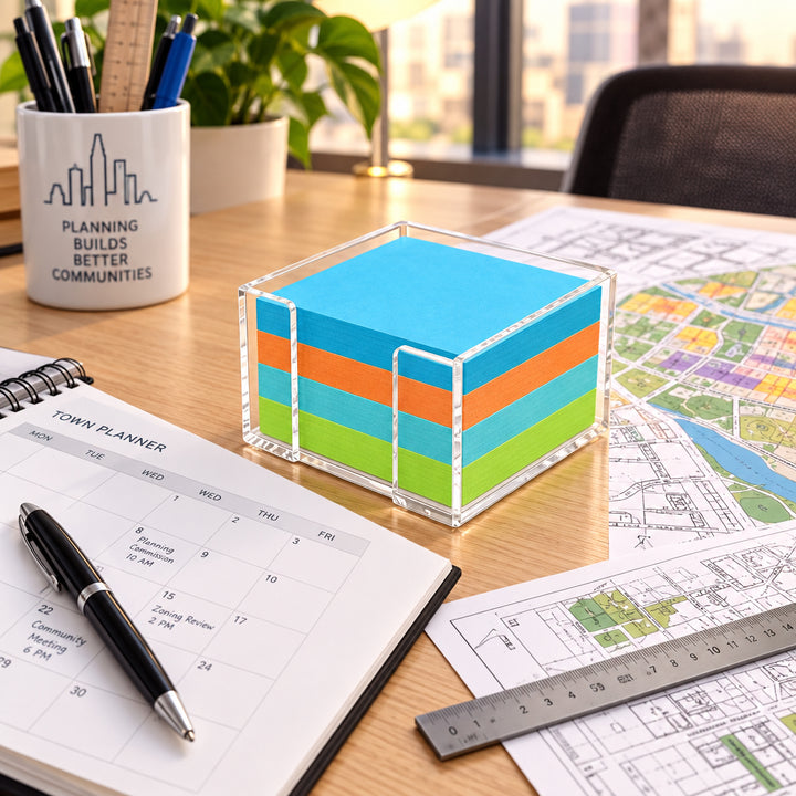 Clear Acrylic Wide-Opening Sticky Note Holder for 3×3 in Notes