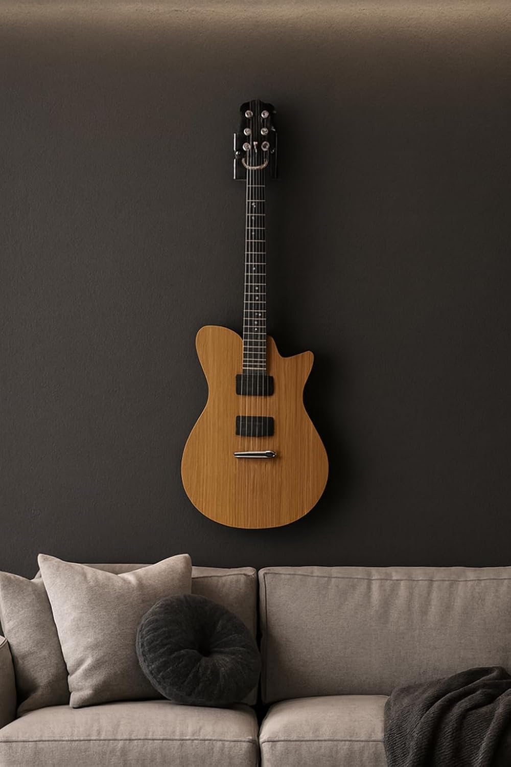 Acrylic Guitar Wall Mount Hanger, 5mm — Black — Clear – view 3