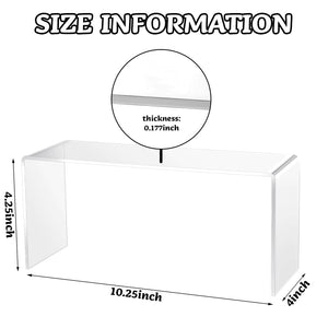 Duveesha 4 Pcs Large Clear Acrylic Riser for Display Acrylic Shelf Riser Jewelry Stand Retail Desktop Display Stand for Cupcake, Collectibles, Organize, Decor(10.25 x 4 x 4.25 Inches)