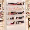 Clear Acrylic Nail Polish Wall Shelves with End Inserts, 15 Inch, Pack of 6