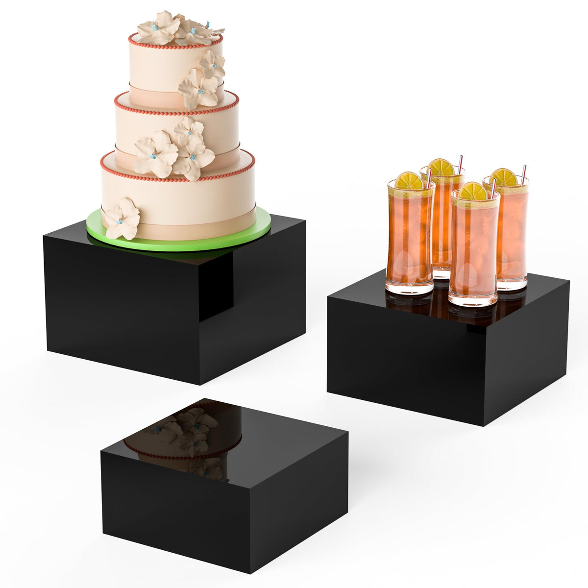 Acrylic Dessert Stand & Buffet Risers, 3-Pc Set – Yosham