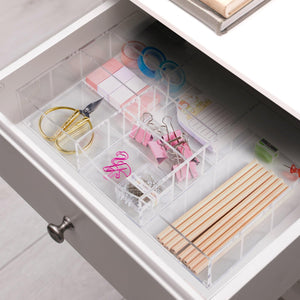 Clear Acrylic Drawer Organizer, 9 Compartments – Yosham