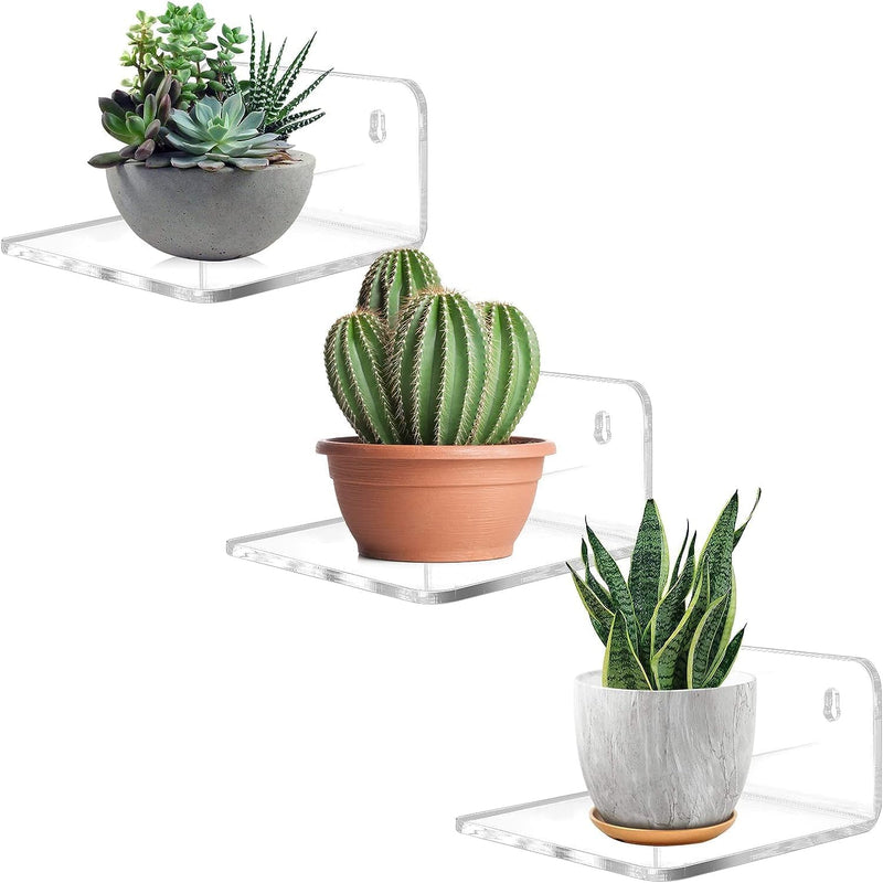 Clear Acrylic Mini Floating Shelves, Set of 3 – Yosham