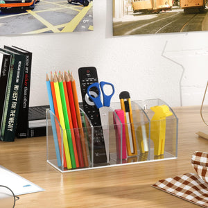 No-Drill Acrylic Wall Pen & Brush Organizer – Yosham