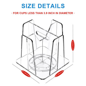 Rotating Acrylic Coffee Cup Organizer, 4-Slot – Yosham