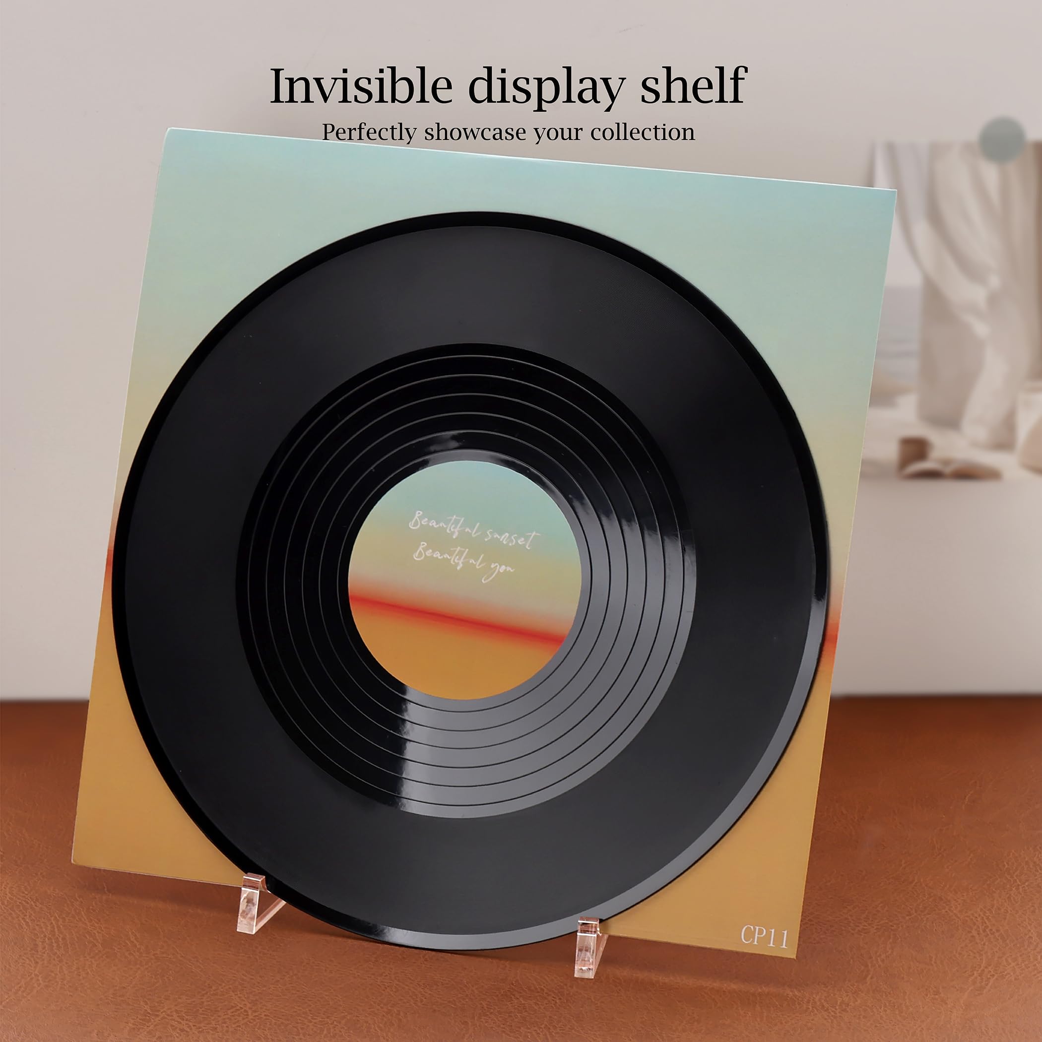 Clear Acrylic Display Stand for Vinyl Records, Plates & Tablets – view 7