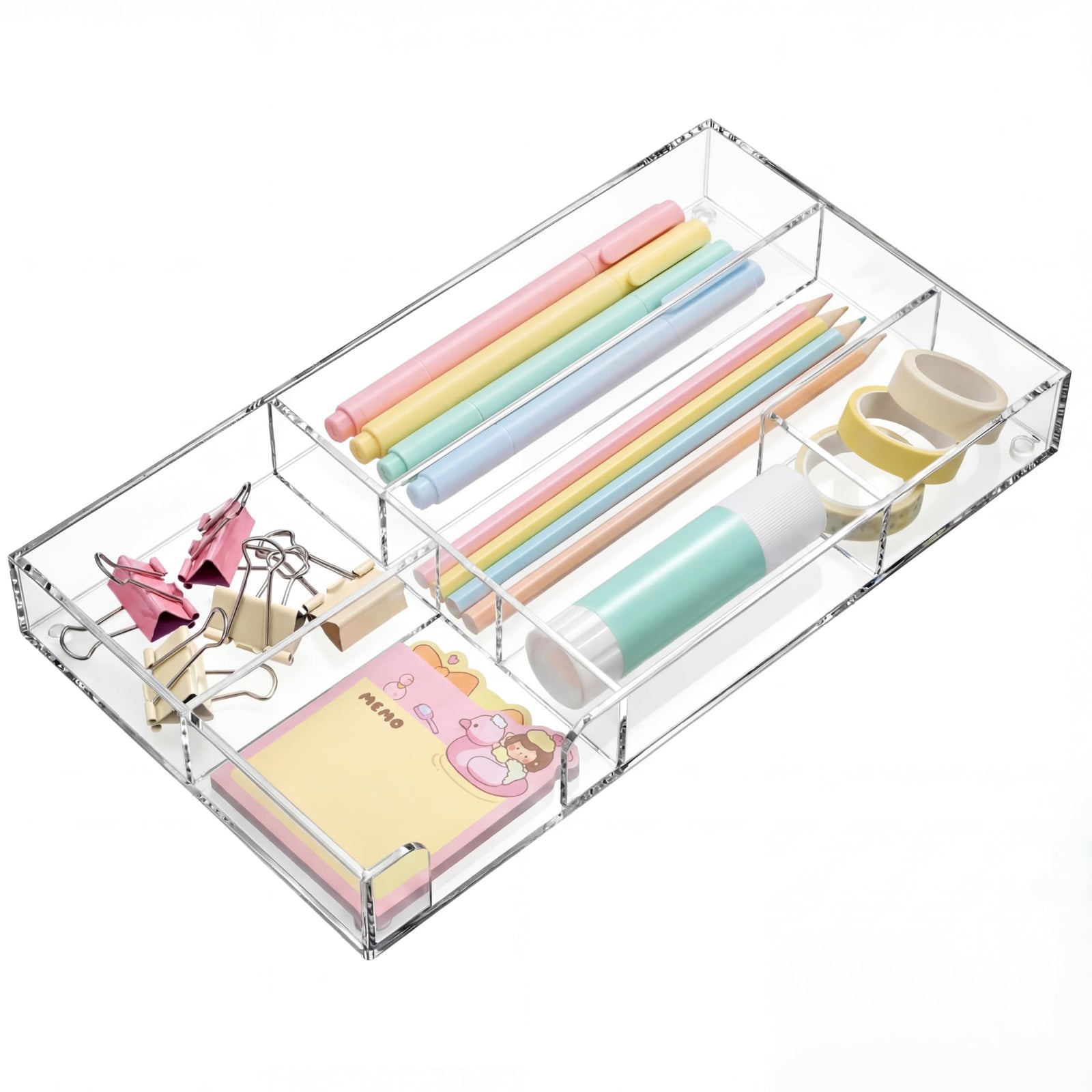 6-Section Acrylic Desk Drawer Organizer – Yosham