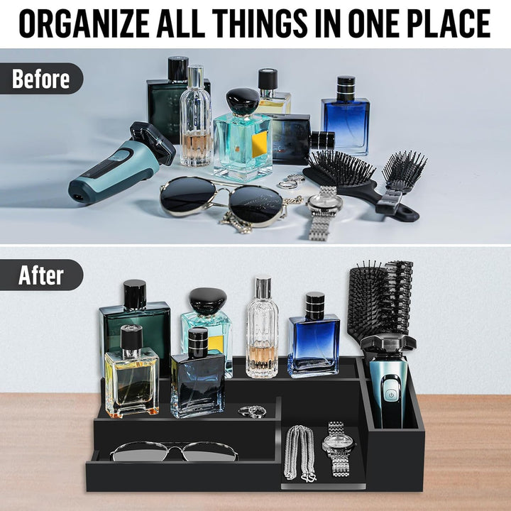3-Tier Wooden Cologne Organizer with Storage – Yosham