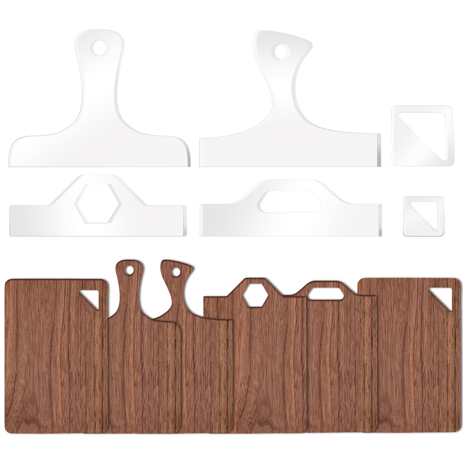 Acrylic Charcuterie Handle Templates, 6-Pc Style 1