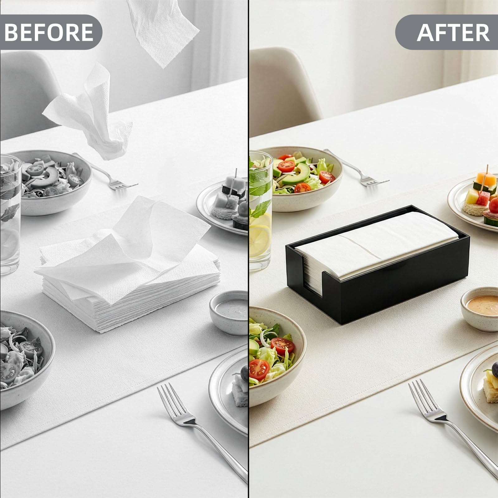 Black Glossy Rectangular Acrylic Napkin & Guest Towel Tray, Pack of 2 – view 5