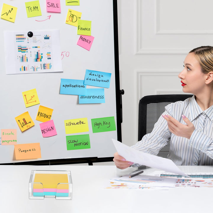 Clear Acrylic U-Cutout Sticky Note Tray for 3×3 in Notes – view 2