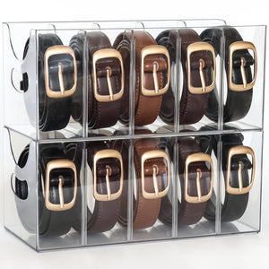 Clear Acrylic Belt Organizer, 5-Slot, 2-Pack – Yosham
