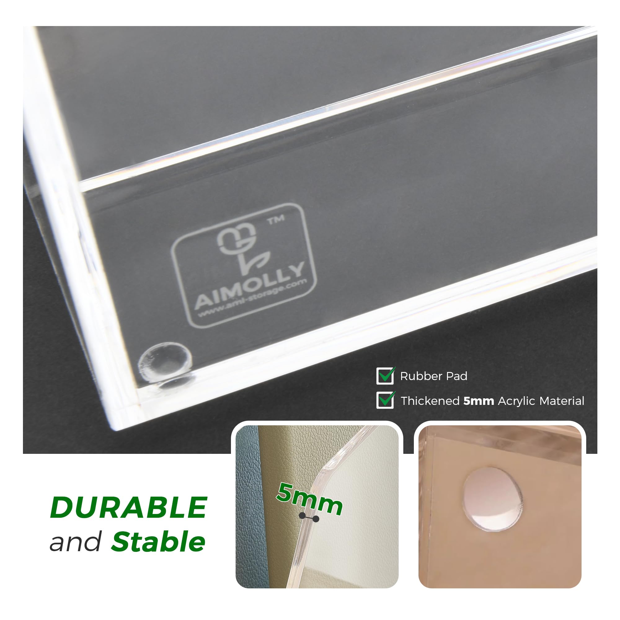 AIMOLLY Acrylic Magazine File Holder, 4 Vertical Compartments Desk Document Sorter Organizer, Clear Folder Rack Binder for Office/Home/Classroom, for Documents, Tablet, Magazines, Books & Accessories