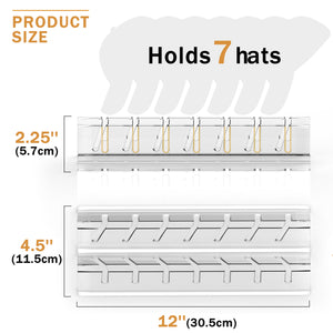 andergi Desktop Hat Display Stand - 4 Pack Hat Storage Organizer for 28 Baseball Caps, Modern Hat Hanger Holder Mount for Bedroom & Closet Organization