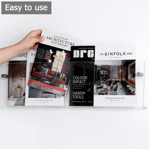 Clear Acrylic Wall Magazine Holder, Pack of 2 – Yosham