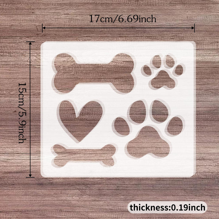 Acrylic Dog Bone & Paw Print Router Templates – view 2