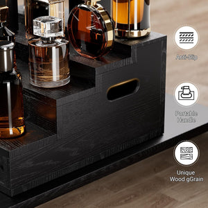 12-Inch Black Wood Cologne Organizer for Men – Yosham